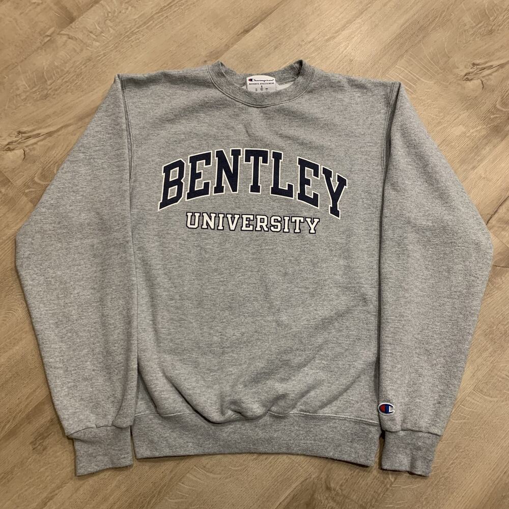 Champion Bentley University Falcons Sweatshirt Men's Small S Gray Crewneck